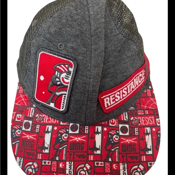 Disney Parks Star Wars Resistance Baseball Cap Hat Youth Size Snapback Red Gray - Picture 2 of 7